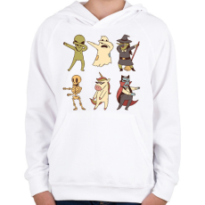 PRINTFASHION Halloween csapat - Gyerek kapucnis pulóver - Fehér