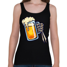 PRINTFASHION Halloween csontváz kéz sör - Női atléta - Fekete