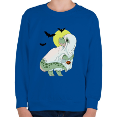PRINTFASHION Halloween dínó - Gyerek pulóver - Királykék