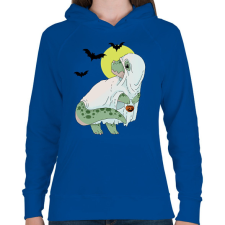 PRINTFASHION Halloween dínó - Női kapucnis pulóver - Királykék női pulóver, kardigán