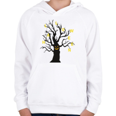 PRINTFASHION Halloween fa - Gyerek kapucnis pulóver - Fehér