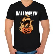 PRINTFASHION HALLOWEEN - Férfi V-nyakú póló - Fekete