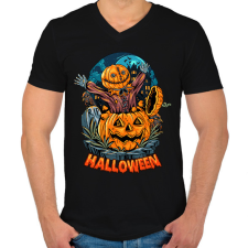 PRINTFASHION halloween - Férfi V-nyakú póló - Fekete férfi póló