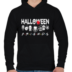 PRINTFASHION Halloween friends - Férfi kapucnis pulóver - Fekete