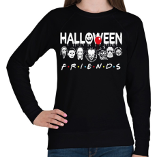 PRINTFASHION Halloween friends - Női pulóver - Fekete