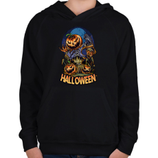 PRINTFASHION halloween - Gyerek kapucnis pulóver - Fekete
