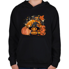 PRINTFASHION Halloween - Gyerek kapucnis pulóver - Fekete gyerek pulóver, kardigán