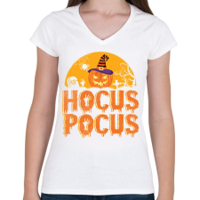 PRINTFASHION Halloween hocus pocus - Női V-nyakú póló - Fehér női póló