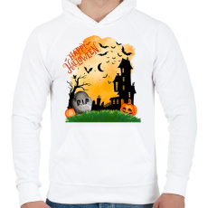 PRINTFASHION Halloween-i borzongás - Férfi kapucnis pulóver - Fehér