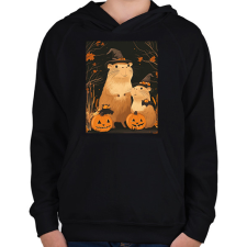 PRINTFASHION Halloween-i Capybara Család - Gyerek kapucnis pulóver - Fekete gyerek pulóver, kardigán