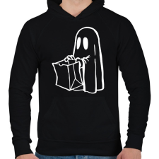 PRINTFASHION Halloween-i szellem - Férfi kapucnis pulóver - Fekete férfi pulóver, kardigán