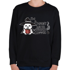 PRINTFASHION halloween kávészellem - Gyerek pulóver - Fekete gyerek pulóver, kardigán