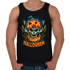 PRINTFASHION Halloween koponya tökben - Férfi atléta - Fekete