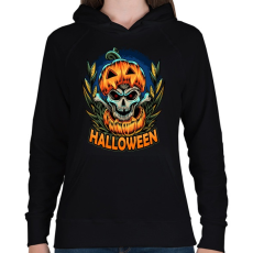 PRINTFASHION Halloween koponya tökben - Női kapucnis pulóver - Fekete