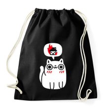 PRINTFASHION Halloween macska - Sportzsák, Tornazsák - Fekete tornazsák