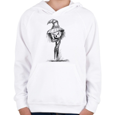 PRINTFASHION Halloween madárijesztő - Gyerek kapucnis pulóver - Fehér gyerek pulóver, kardigán