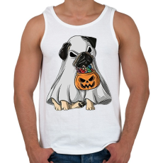 PRINTFASHION Halloween mops - Férfi atléta - Fehér