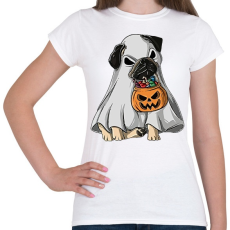 PRINTFASHION Halloween mops - Női póló - Fehér