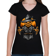 PRINTFASHION halloween - Női V-nyakú póló - Fekete női póló