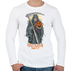 PRINTFASHION Halloween party csontváz - Férfi hosszú ujjú póló - Fehér