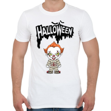 PRINTFASHION Halloween Pennywise - Férfi póló - Fehér férfi póló
