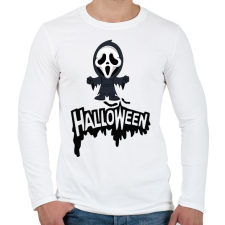 PRINTFASHION Halloween Scream - Férfi hosszú ujjú póló - Fehér férfi póló