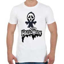 PRINTFASHION Halloween Scream - Férfi póló - Fehér férfi póló