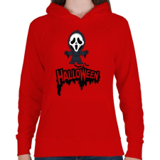 PRINTFASHION Halloween Scream - Női kapucnis pulóver - Piros női pulóver, kardigán