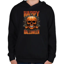 PRINTFASHION Halloween Skull - Gyerek kapucnis pulóver - Fekete gyerek pulóver, kardigán