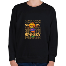 PRINTFASHION Halloween Spooky töki - Gyerek pulóver - Fekete