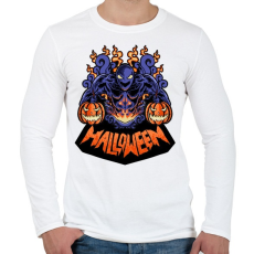 PRINTFASHION Halloween szörny - Férfi hosszú ujjú póló - Fehér