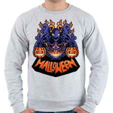 PRINTFASHION Halloween szörny - Férfi pulóver - Sport szürke
