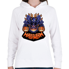 PRINTFASHION Halloween szörny - Női kapucnis pulóver - Fehér női pulóver, kardigán