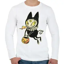 PRINTFASHION Halloween szörnyecske - Férfi hosszú ujjú póló - Fehér férfi póló