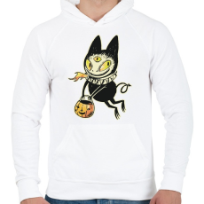 PRINTFASHION Halloween szörnyecske - Férfi kapucnis pulóver - Fehér