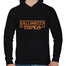 PRINTFASHION Halloween Things - Férfi kapucnis pulóver - Fekete