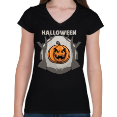 PRINTFASHION HALLOWEEN TÖK 2 - Női V-nyakú póló - Fekete