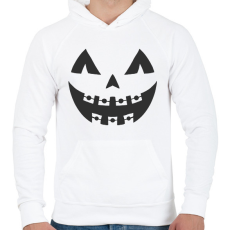 PRINTFASHION Halloween tök fej - Férfi kapucnis pulóver - Fehér