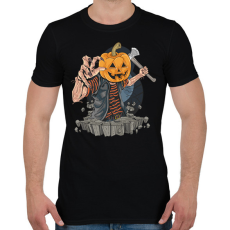 PRINTFASHION Halloween tök fej - Férfi póló - Fekete