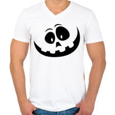PRINTFASHION Halloween tök - Férfi V-nyakú póló - Fehér férfi póló