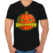 PRINTFASHION Halloween tök - Férfi V-nyakú póló - Fekete férfi póló