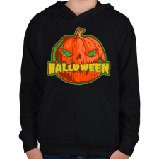 PRINTFASHION Halloween tök - Gyerek kapucnis pulóver - Fekete gyerek pulóver, kardigán