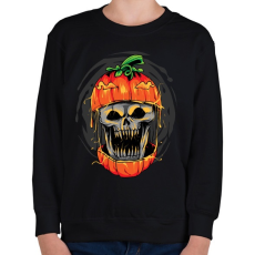 PRINTFASHION Halloween tök koponya - Gyerek pulóver - Fekete
