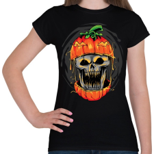 PRINTFASHION Halloween tök koponya - Női póló - Fekete női póló