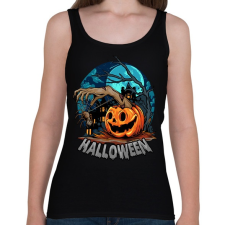 PRINTFASHION Halloween tökfej és pók - Női atléta - Fekete női trikó