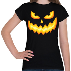 PRINTFASHION Halloween tökfej - Női póló - Fekete