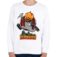 PRINTFASHION Halloween tökös sorozatgyilkos minta - Gyerek pulóver - Fehér gyerek pulóver, kardigán