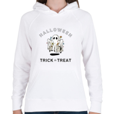 PRINTFASHION Halloween Trick or Treat - Női kapucnis pulóver - Fehér