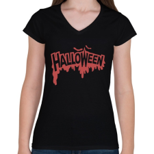 PRINTFASHION Halloween Véres - Női V-nyakú póló - Fekete női póló