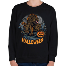 PRINTFASHION Halloween vérfarkas - Gyerek pulóver - Fekete
